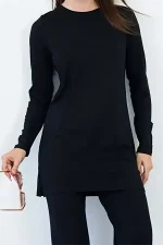 تونیک زنانه ویسکوز تمام لیکرا penyebizden مشکی
