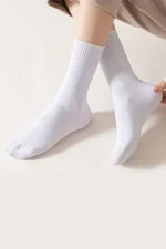 جوراب‌ سفید ساده بسته ۱۲ عددی