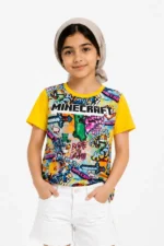 تیشرت دخترانه طرح شخصیت‌های ماینکرفت Vaxy Style