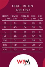 کت دکمه‌دار جین مردانه WKM سایزبندی