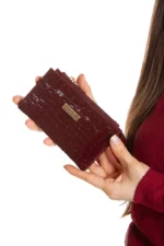 کیف پول زنانه طرح پوست کروکودیل Adelina Bags