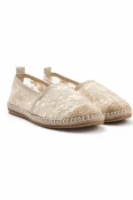 کفش اسپادریل زنانه کرم Trendyolmilla Shoes با طراحی گلدوزی‌شده