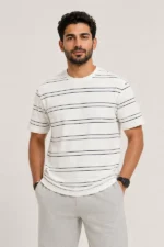 تیشرت مردانه بیسیک نخی Pull & Bear