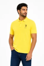 تیشرت مردانه زرد تیره یقه پولو U.S. Polo Assn