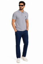 تیشرت یقه دکمه دار مردانه US Polo Assn طرح ساده