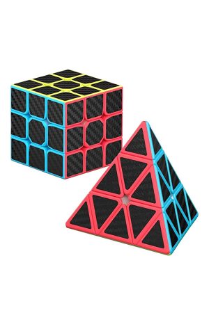 ست مکعب روبیک 3×3 و پیرامینکس مکعب سرعتی Speed Cube کربن فایبر
