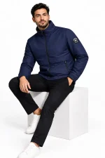 کاپشن مردانه زیپدار NIVARO با یقه ایستاده