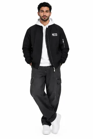 کاپشن بامبر مشکی مردانه Cool mans مدل Oversize