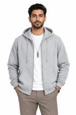 سویشرت کلاه دار زیپ دار یونیسکس EYAX MODA