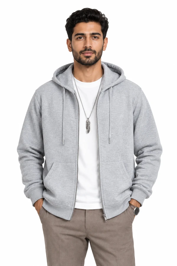 سویشرت کلاه دار زیپ دار یونیسکس EYAX MODA سویشرت کلاه دار زیپ دار یونیسکس EYAX MODA