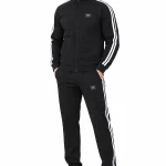 ست گرمکن و شلوار مردانه Last Fashion مشکی یقه ایستاده