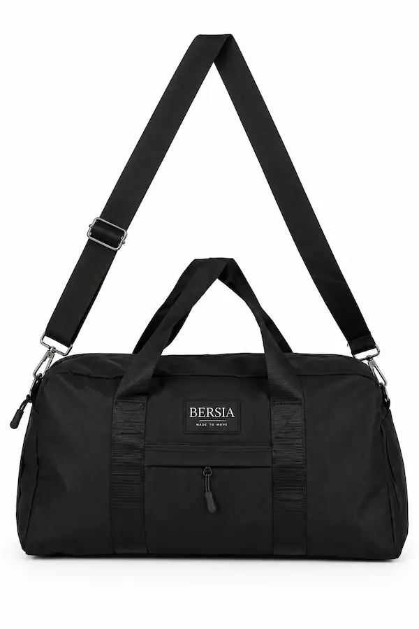 کیف ورزشی و مسافرتی یونیسکس Bersia مشکی با بند دوشی قابل تنظیم کیف ورزشی و مسافرتی یونیسکس Bersia مشکی با بند دوشی قابل تنظیم
