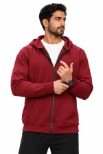 سویشرت مردانه زیپ دار و کلاه دار Madmext
