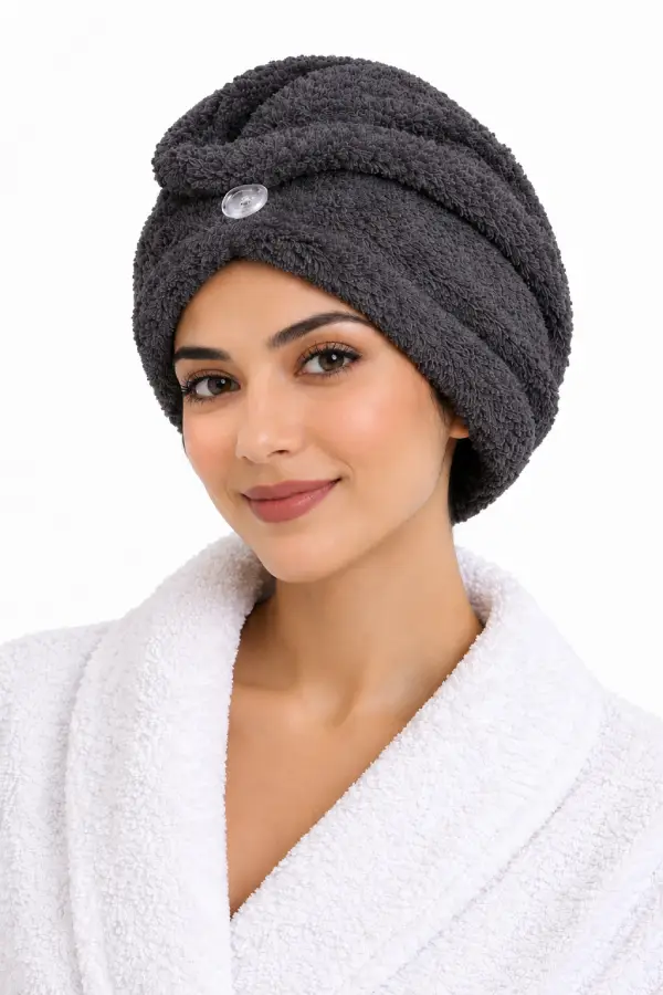 حوله سر دکمه دار میکروفایبر CASPARA حوله سر دکمه دار میکروفایبر CASPARA