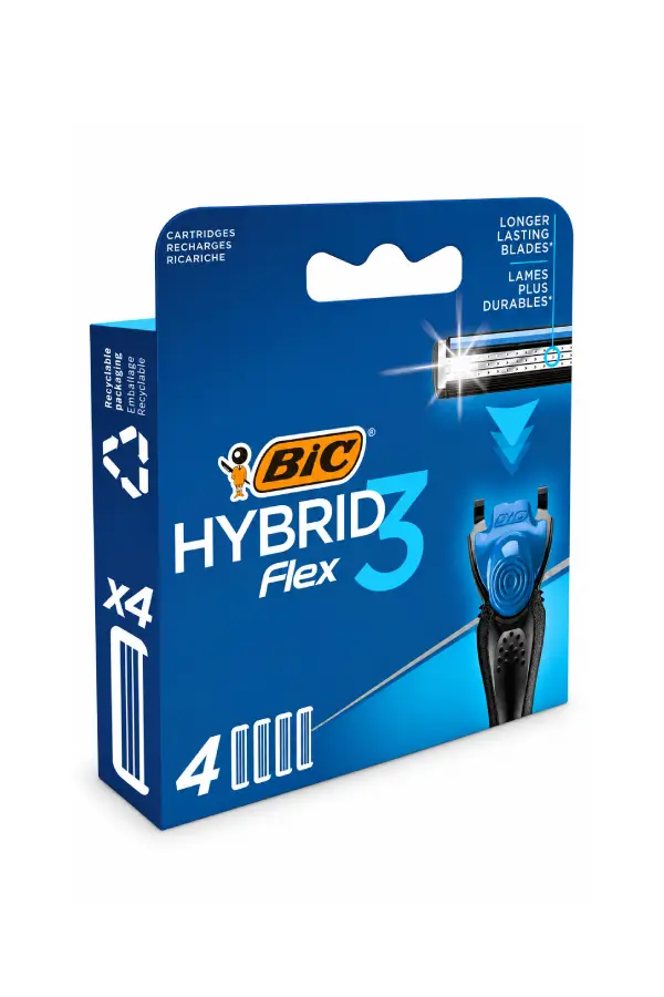 تیغ یدک مردانه بیک (Bic) مدل Flex 3 بسته 4 عددی