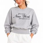 دورس زنانه اورسایز یقه گرد طرح New York کمر کشی